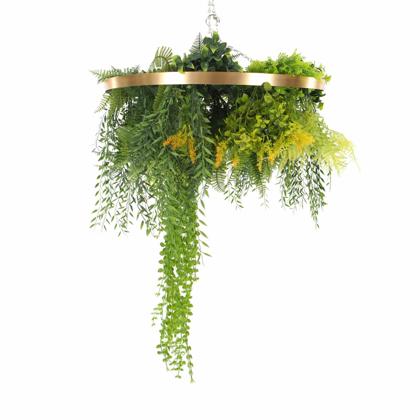 Premium Hanging Artificial Plant Arrangement with Gold Frame 40cm (Limited Edition)