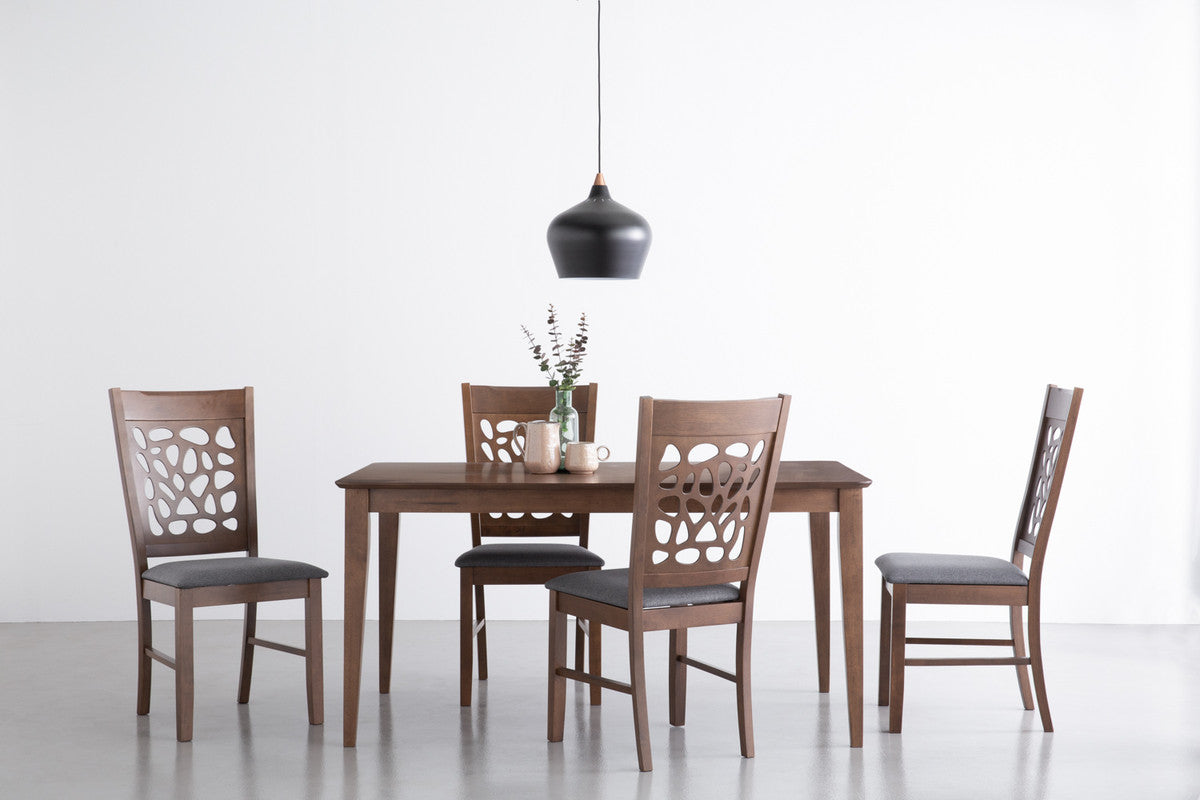 ALLEGRO Dining Table + 6x ASBEL Dining Chair - 7 Piece Dining Set - Cocoa