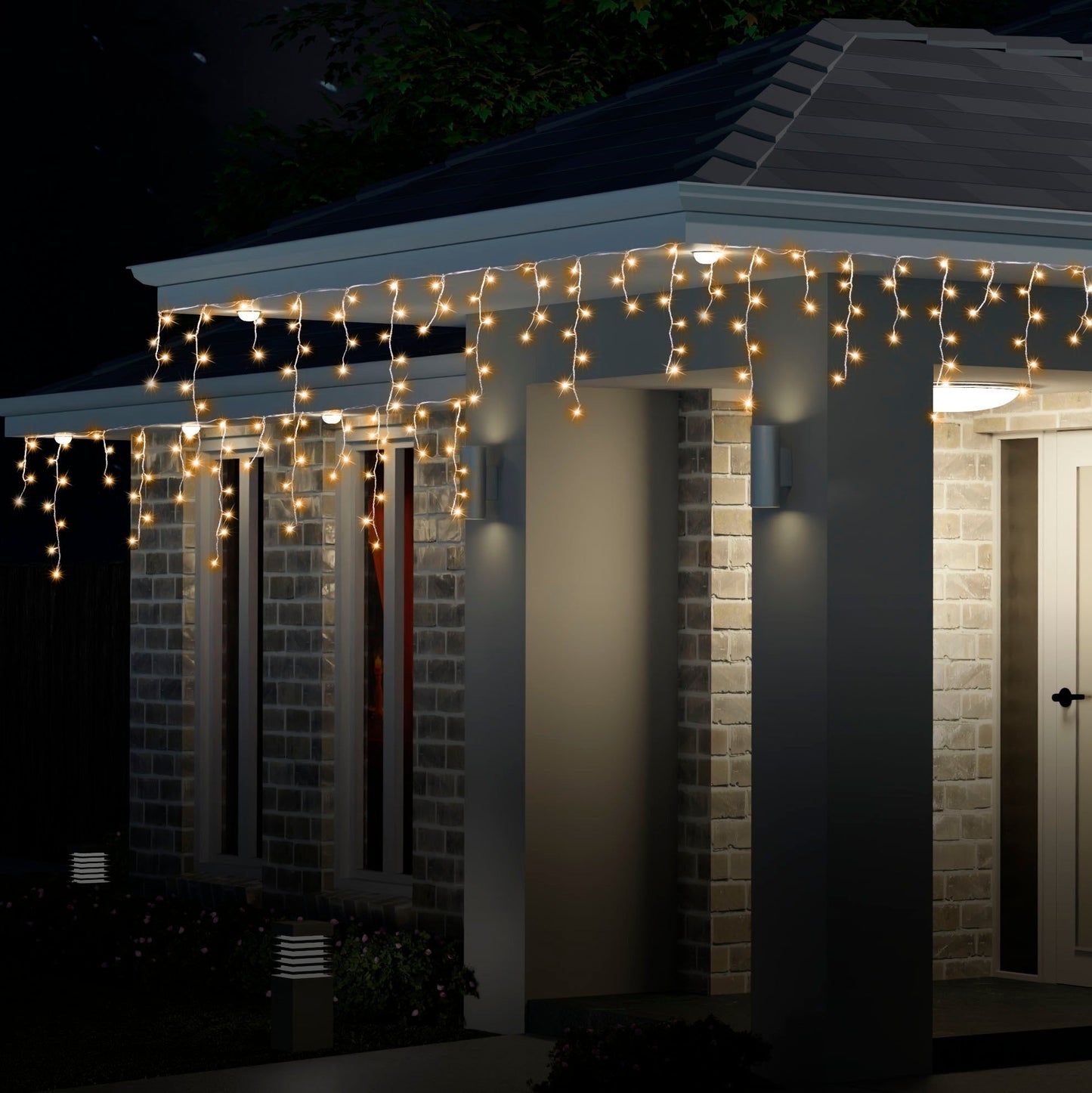 Solar 400 LED Icicle Lights available in 3 Colors - Cool White