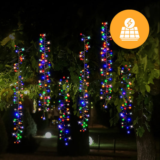 Solar 480 LED Cluster Chain Lights available in 2 Colors - Cool White