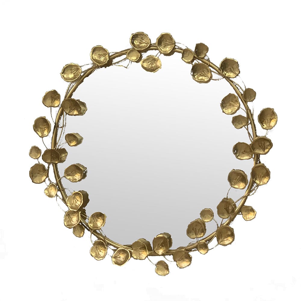 GOLD LEAF DESIGNER WALL MIRROR