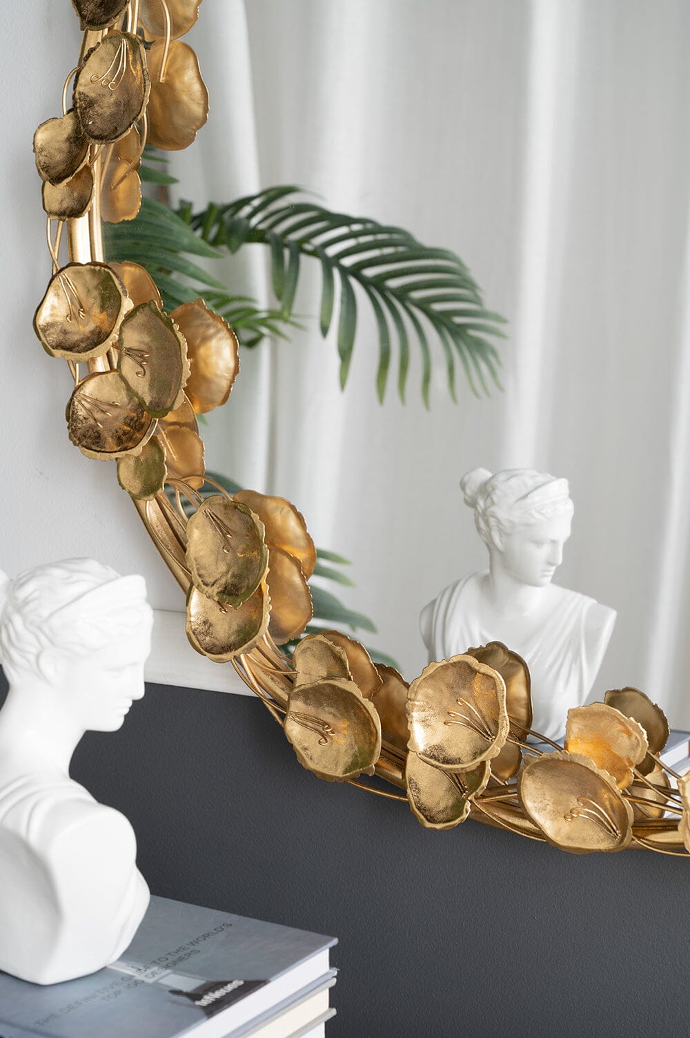 GOLD LEAF DESIGNER WALL MIRROR