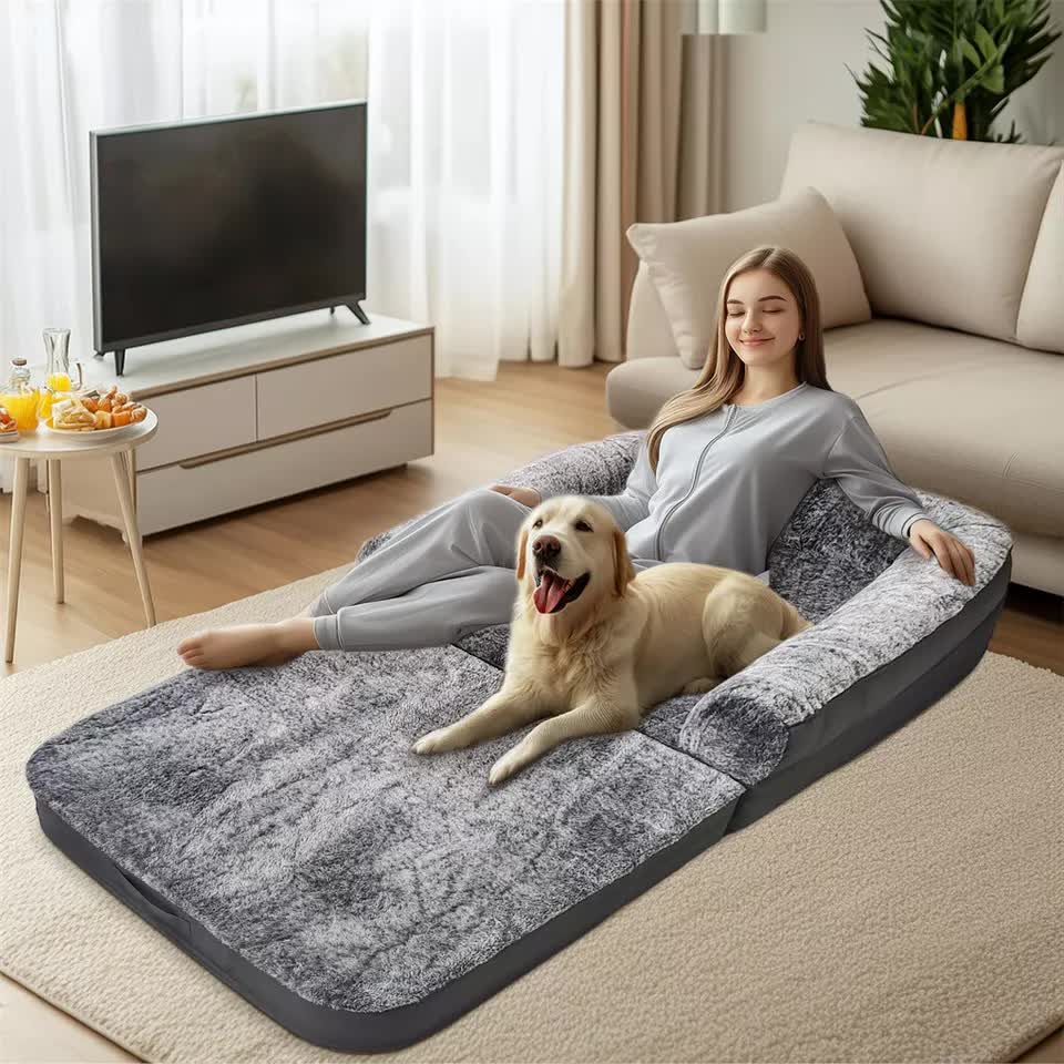 XL Human Sized Dog Bed Foldable Orthopedic Pet Dog Sofa Couch Comfy Big Bean Bed