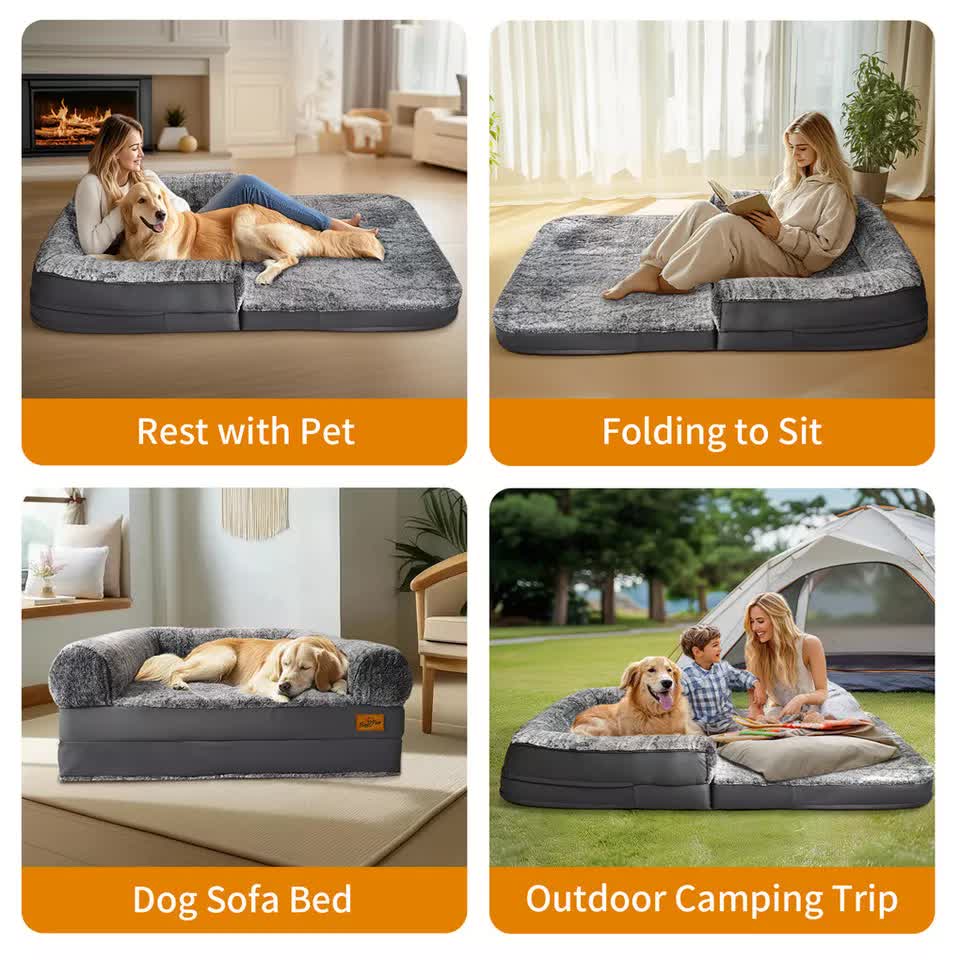 XL Human Sized Dog Bed Foldable Orthopedic Pet Dog Sofa Couch Comfy Big Bean Bed