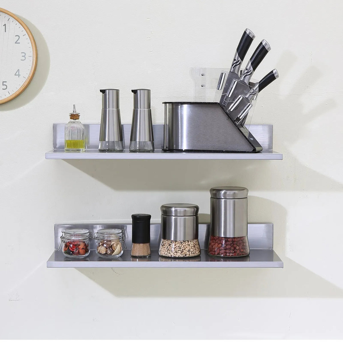 24" x 8.6" Stainless Steel Wall Mounted Shelf Kitchen Restaurant Shelving