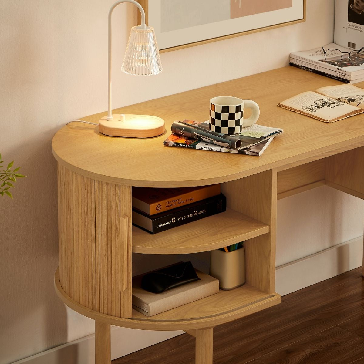 Tate Wooden Curved Desk