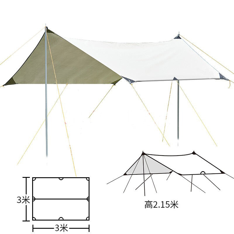 520*430 cm Naturehike Cloud Up 2-3 Person Backpacking Tent Tarp - Waterproof, UV Protection, Sunshade Canopy Shelter for Camping, Hiking, Picnic