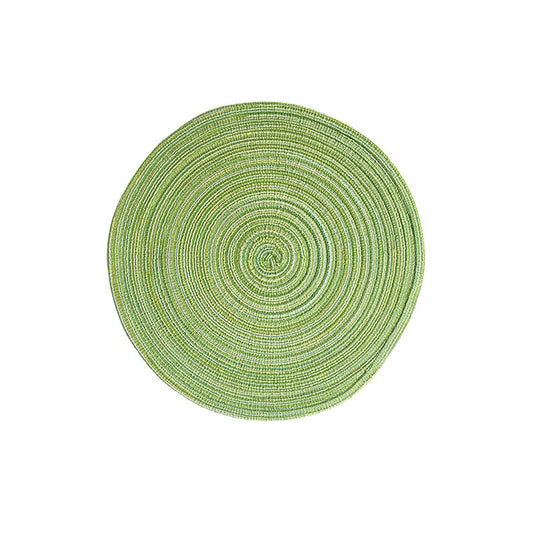 Round Woven Placemats -Colorful Braided Table Mats for Dining & Home Decor 11cm 10pcs Green