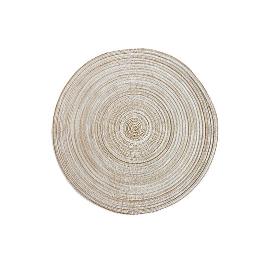 Round Woven Placemats -Colorful Braided Table Mats for Dining & Home Decor 11cm 10pcs beige