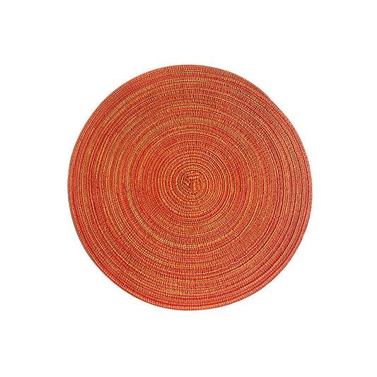 Round Woven Placemats -Colorful Braided Table Mats for Dining & Home Decor 11cm 10pcs orange