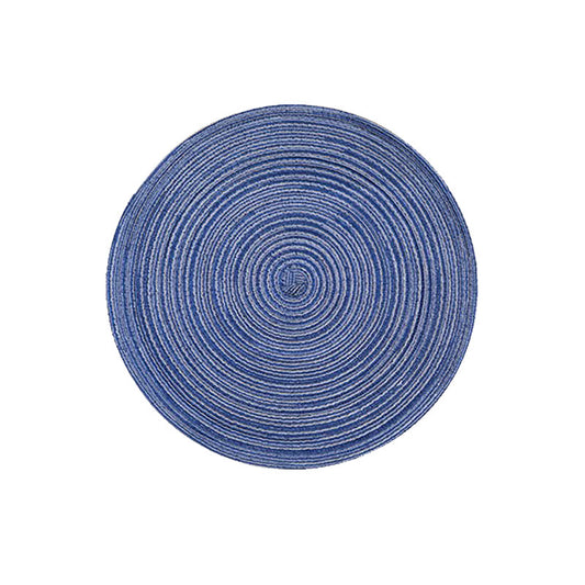 Round Woven Placemats -Colorful Braided Table Mats for Dining & Home Decor 18cm 10pcs Blue