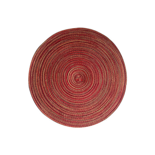 Round Woven Placemats -Colorful Braided Table Mats for Dining & Home Decor 18cm 10pcs Red