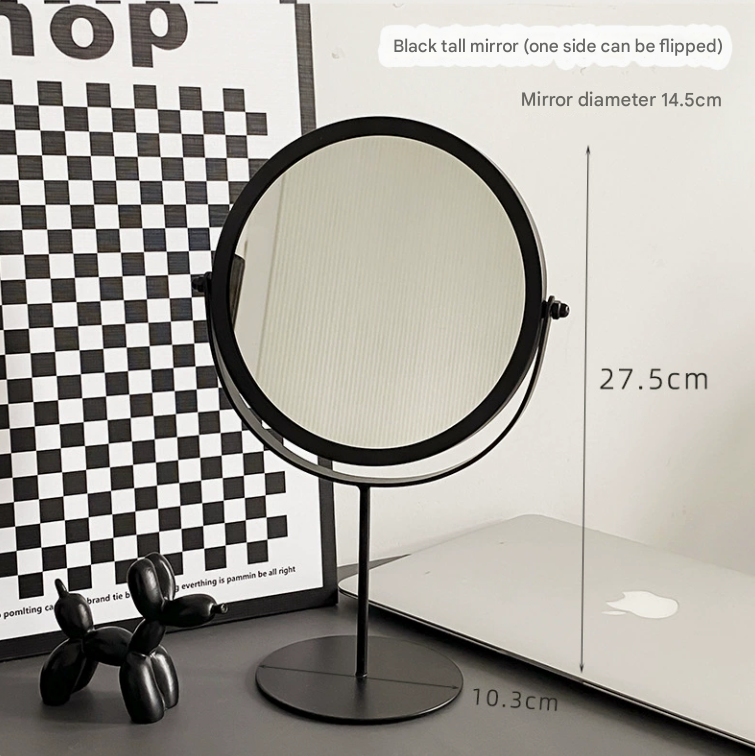 Gold Rotating Tabletop Makeup Mirror - 360º Swivel Vanity Mirror for Bedroom & Desk