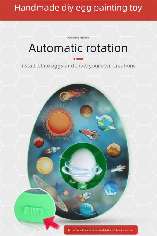 Easter Bunny and Chick Egg Decorating Kit Electric DIY Painting Machine with 8 Markers and 3 Toy Eggs Set
