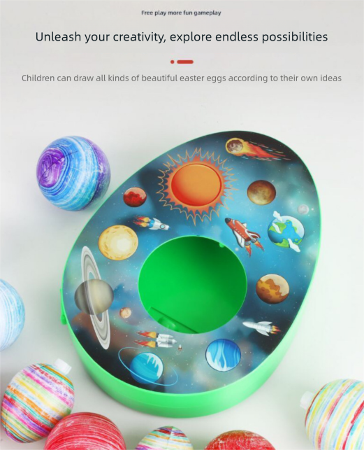 Easter Egg Decorating Kit Electric DIY Dinosaur Century Painting Machine with 8 Markers and 3 Toy Eggs Jurassic Set