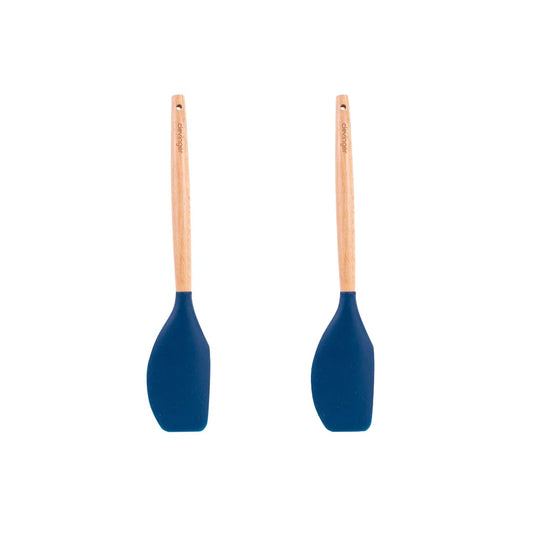 2pcs Beechwood & silicone spatula navy