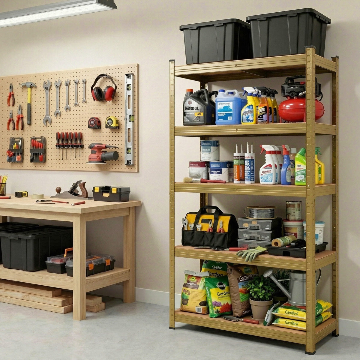 Giantz Garage Shelving 1.6X0.8m Warehouse Shelves Storage Rack Pallet Racking Yellow