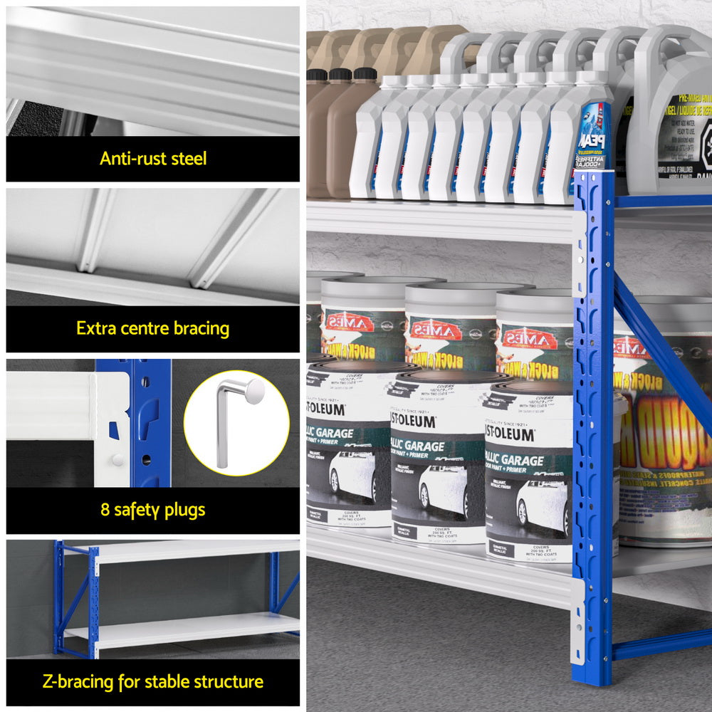 Giantz 2x 0.9M Garage Shelving Workbench Warehouse Rack