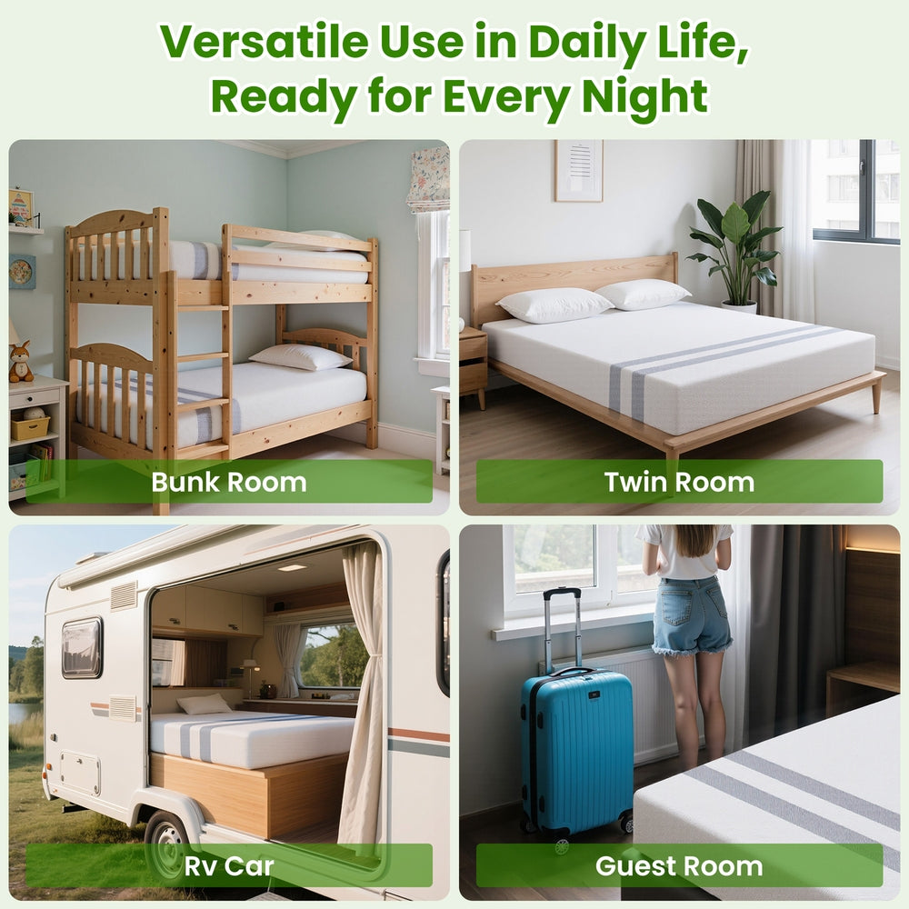 BedStory Single Memory Foam Mattress 25cm Cooling Gel Foam Mattress in a Box Medium Feel