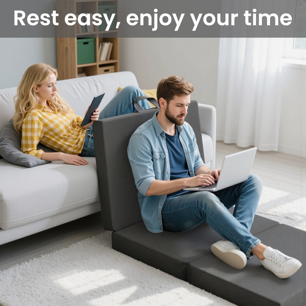 BedStory Folding Mattress Small Single Trifold Mattress with Firm Support Foam Washable Cover 10cm