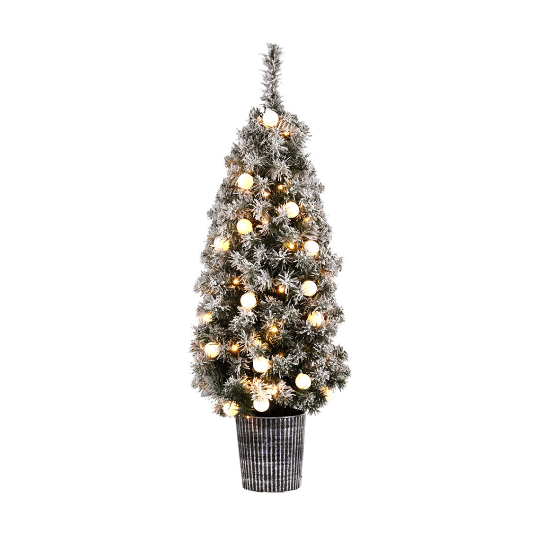 Jingle Jollys Christmas Tree 1.2M Potted Snowy Xmas Tree